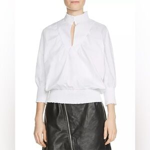 Maje Libou Smocked Top in white